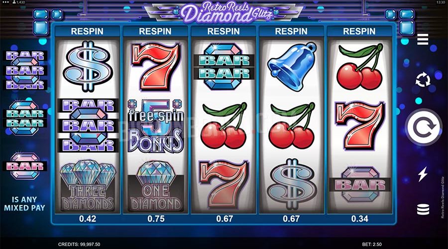 Slots Retro Reels Diamond Glitz